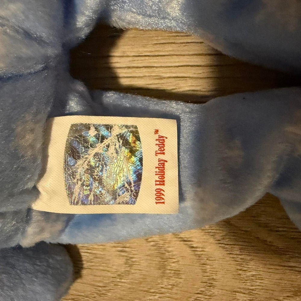 Ty Beanie Babies 1999 Holiday Teddy Blue Snowflake‎ Bear w/ Tags Retired PE - Picture 3 of 7